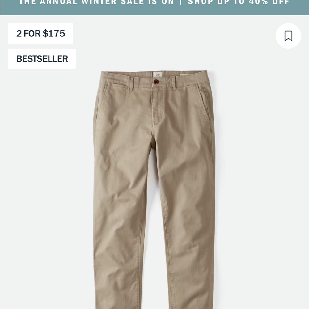 Men's Huckberry Flint & Tinder Classic Straight Leg Pants